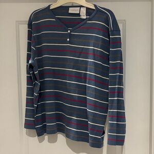 Liz Claiborne Blue Striped Top